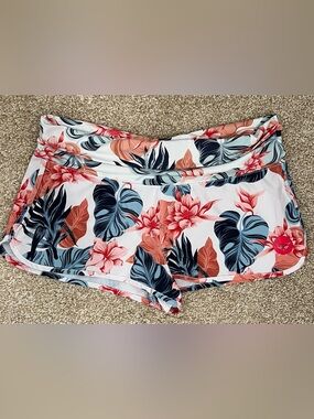Roxy Tropical Foldover Swim Boardshorts/Coverup Size Small